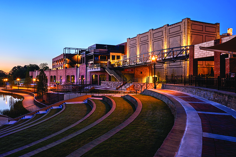 The Bowl, the City of Sugar Hill’s outdoor amphitheater, hosts ticketed concerts that bring visitors downtown, where they can also visit restaurants, a microbrewery, a museum and art gallery.