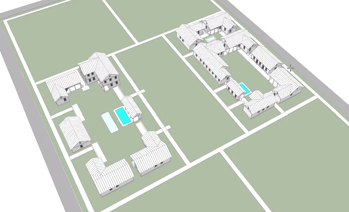 Layout of compounds in Carlton Landing, Oklahoma. 