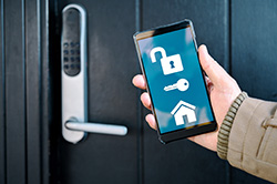 Phone unlocks door