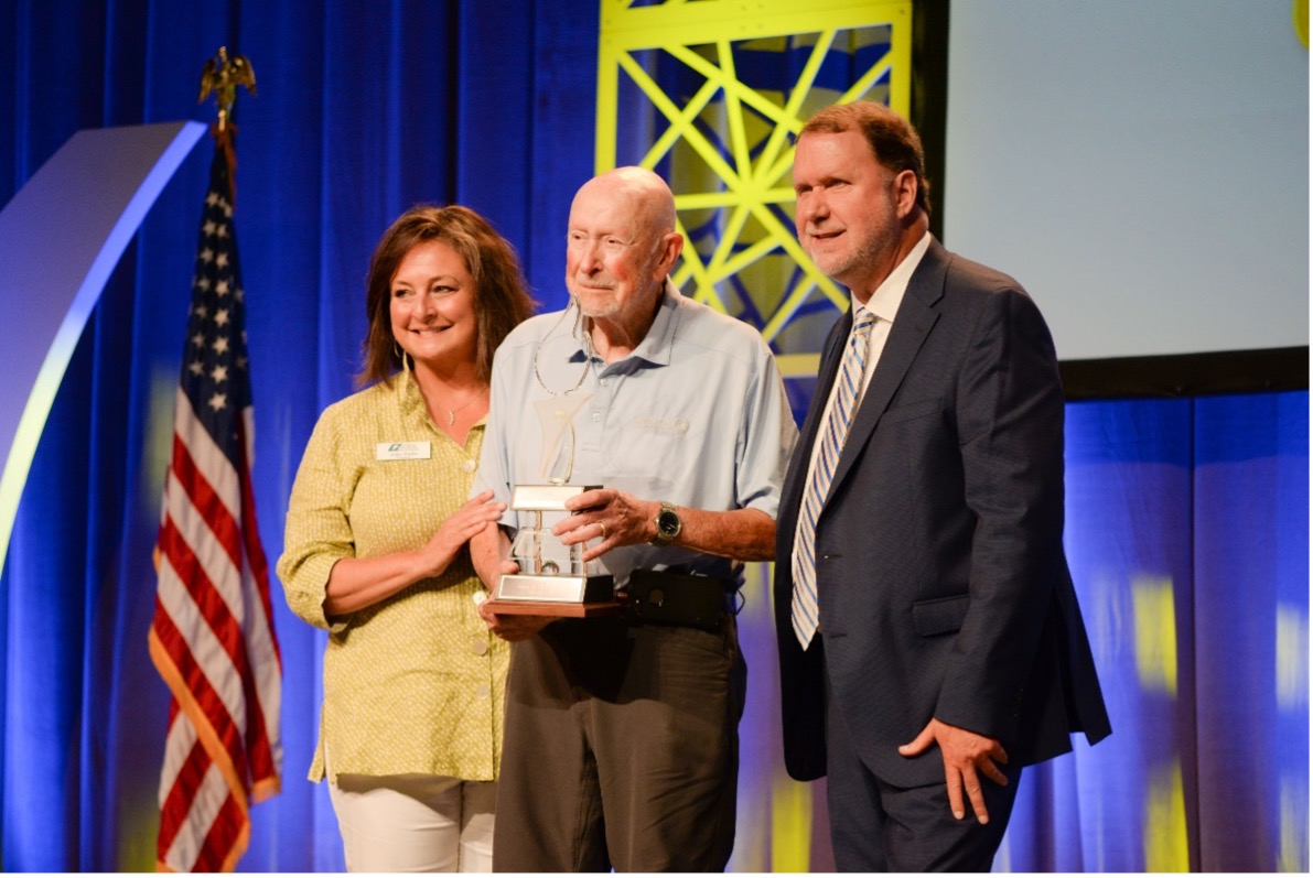 Julie Smith, GMA president and mayor of Tifton; Jim Burgess, former GMA executive director; Larry Hanson, GMA CEO and executive director. 