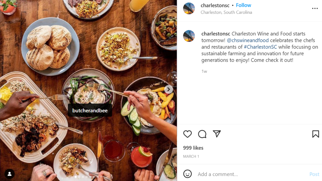 Charleston Instagram image.