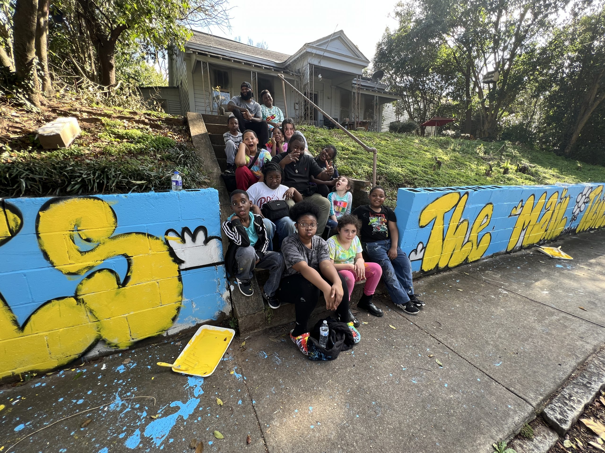 “Love is the main thing” is now painted on a retaining wall along Main Street