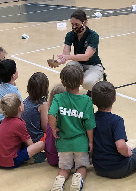 Nikki Belmonte, Environmental Education Coordinator with Roswell, engaging with participants in the city's 2020 Summer Day Camp.