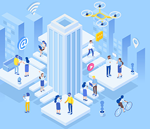 Drawing of a smart city