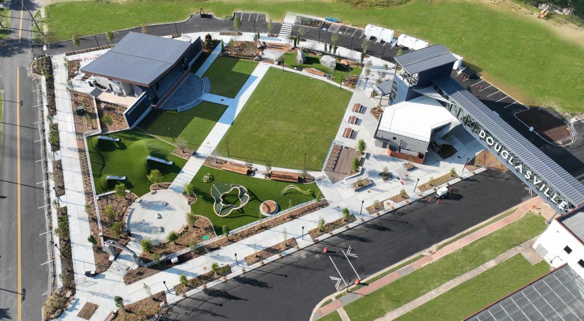 Town Green aerial. Courtesy of City of Douglasville.