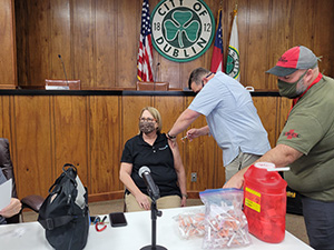 Dublin city officials received on site vaccinations. 