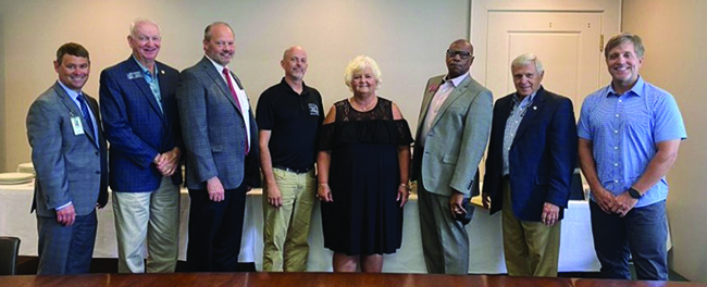 GMA Director of Governmental Relations Tom Gehl, Senator Max Burns (R-Sylvania), Representative Barry Fleming (R-Harlem), Dearing Mayor Sean Kelley and others. 