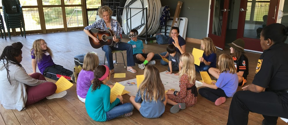Pine Lake Mayor Melanie Hammet leads a Kids' Town Hall in 2017.