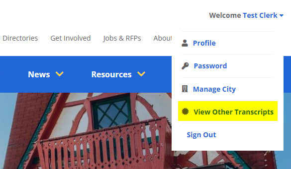 Screenshot of accessing others' transcripts