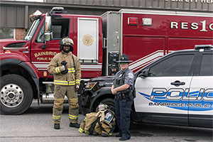 Bainbridge fireman and female police officer