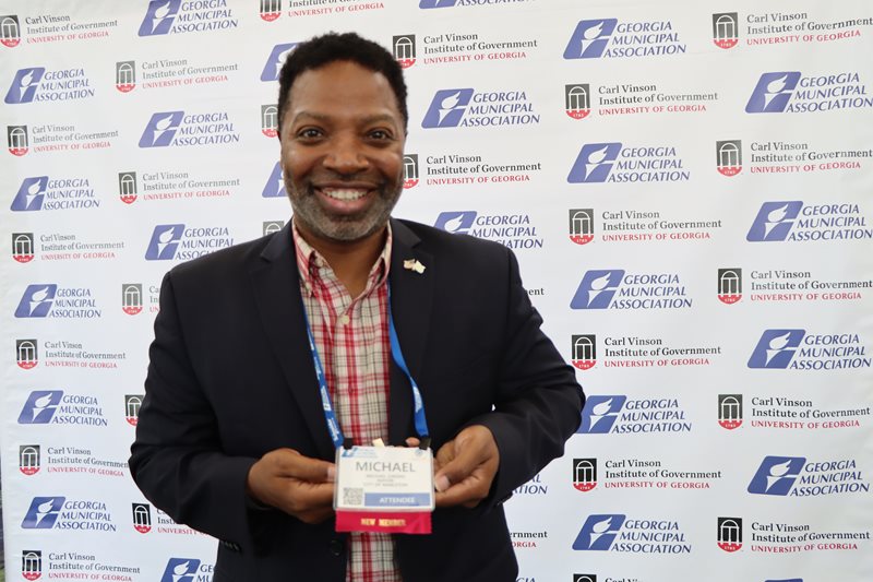 Michael Owens, newly elected mayor for the City of Mableton, makes history as the first mayor of the state’s newest municipality during the 2023 Georgia Municipal Association in Savannah.