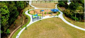 Ariel shot of park grounds. 